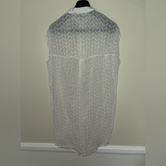 All Saints Woman’s Sz:2 White Sheer Floral printed Button up Tunic. - Picture 2 of 6